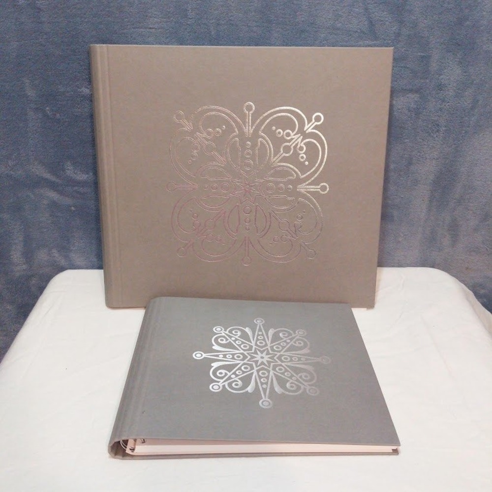 IKEA Frusen Vintage 1999 Gray Silver Foil Spiral Photo Album Scrapbook Set of 2